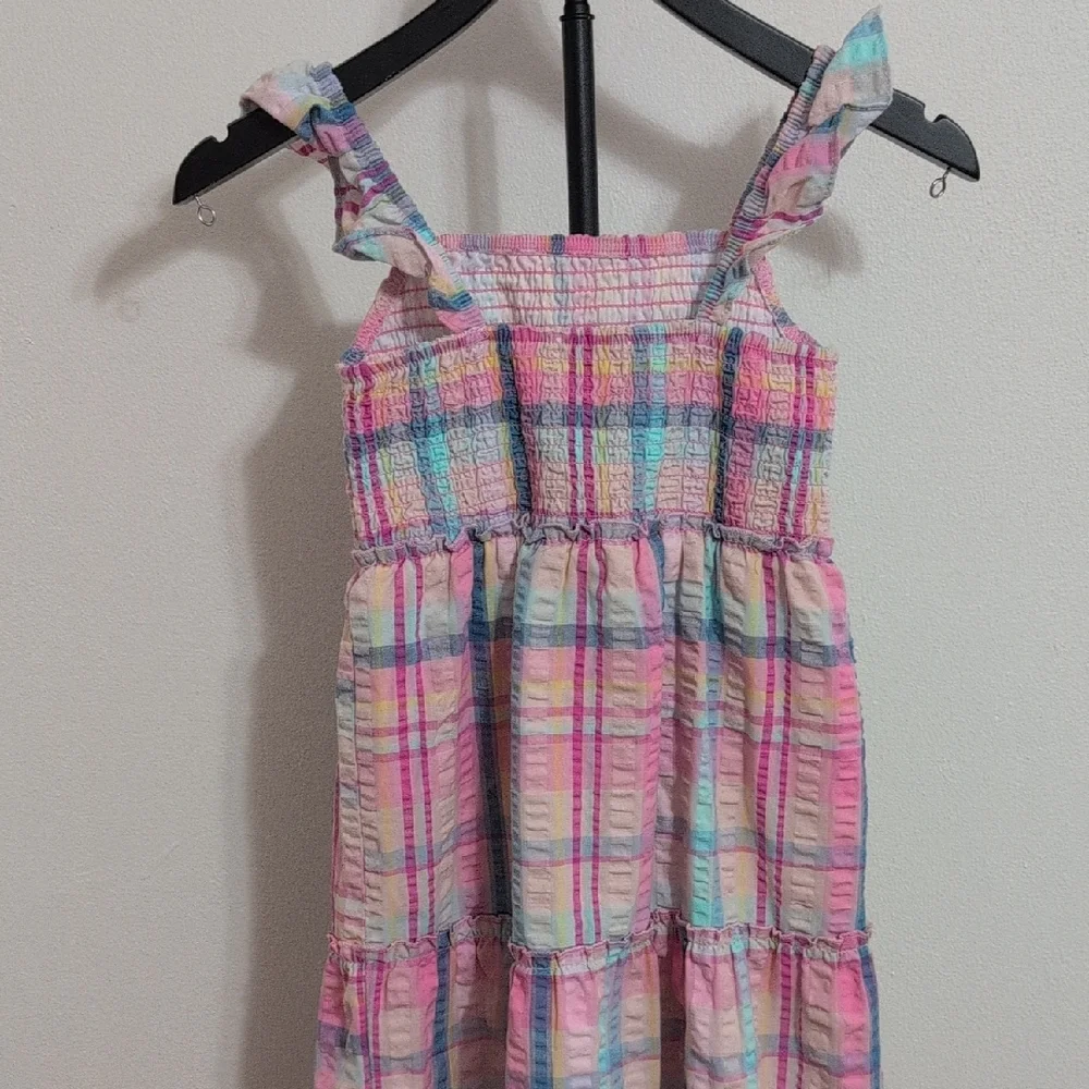btween Pink and Blue Plaid Kids Dress